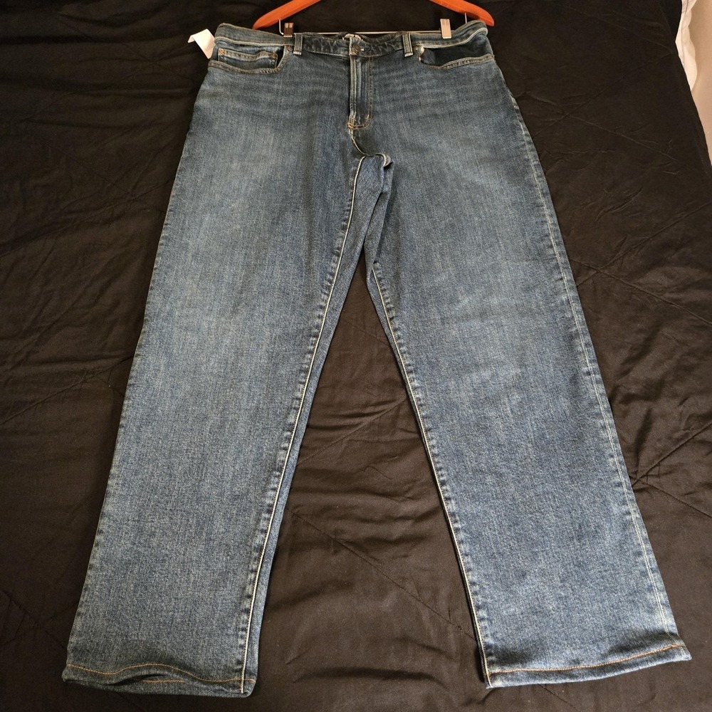 Lands' End Jeans Mens 40x30 Blue Square Rigger Denim Stretch Medium Wash